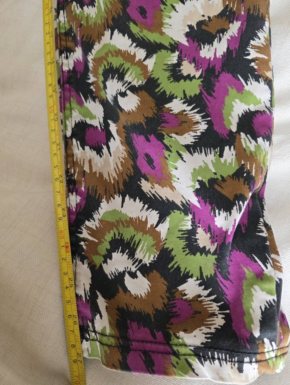 * Terra & Sky Jeggings Womens Plus Size 1x 16w-18w Skinny Mid Rise Purple Green - Picture 9 of 11